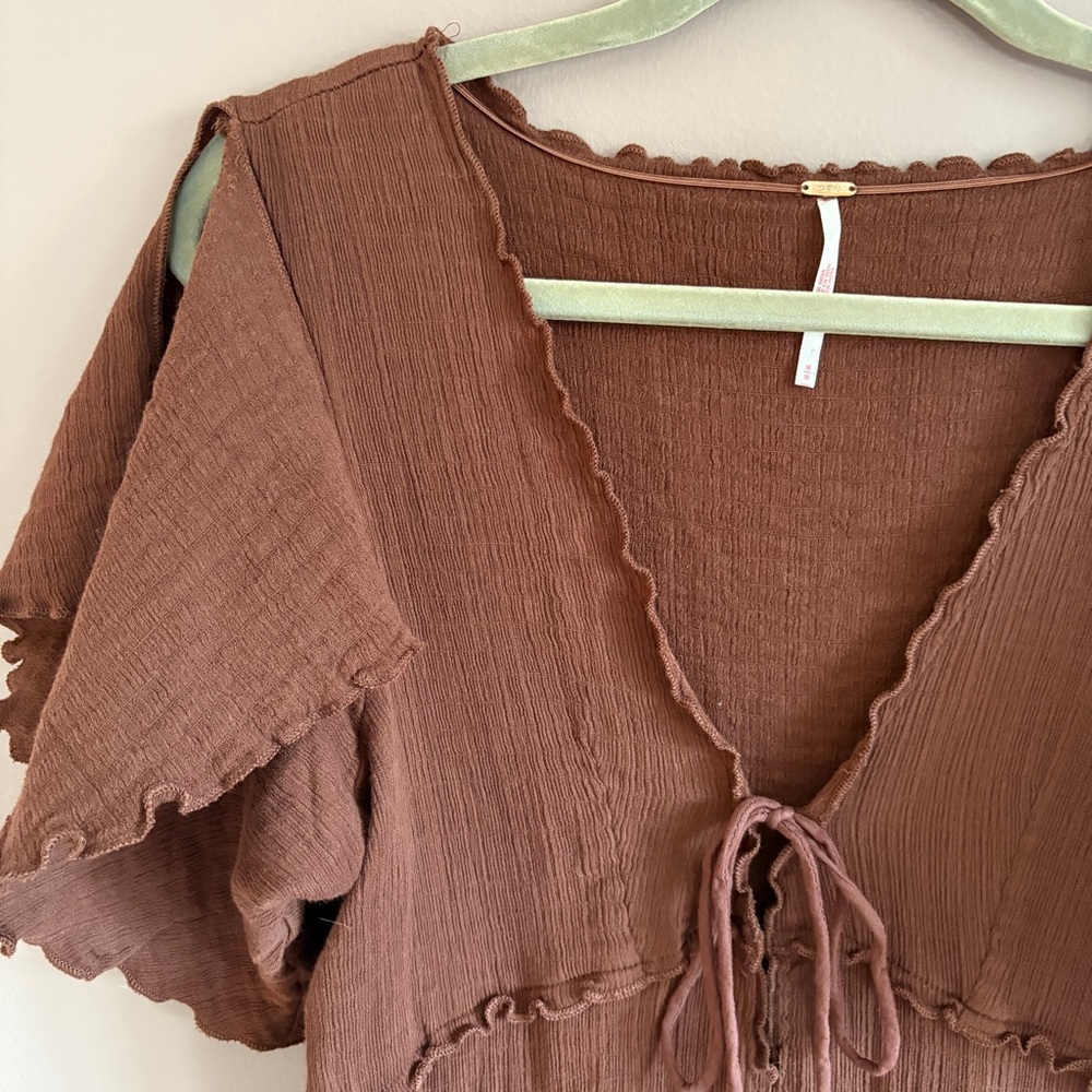 Free People Asymmetrical Brown Dress - Picture 2 of 4